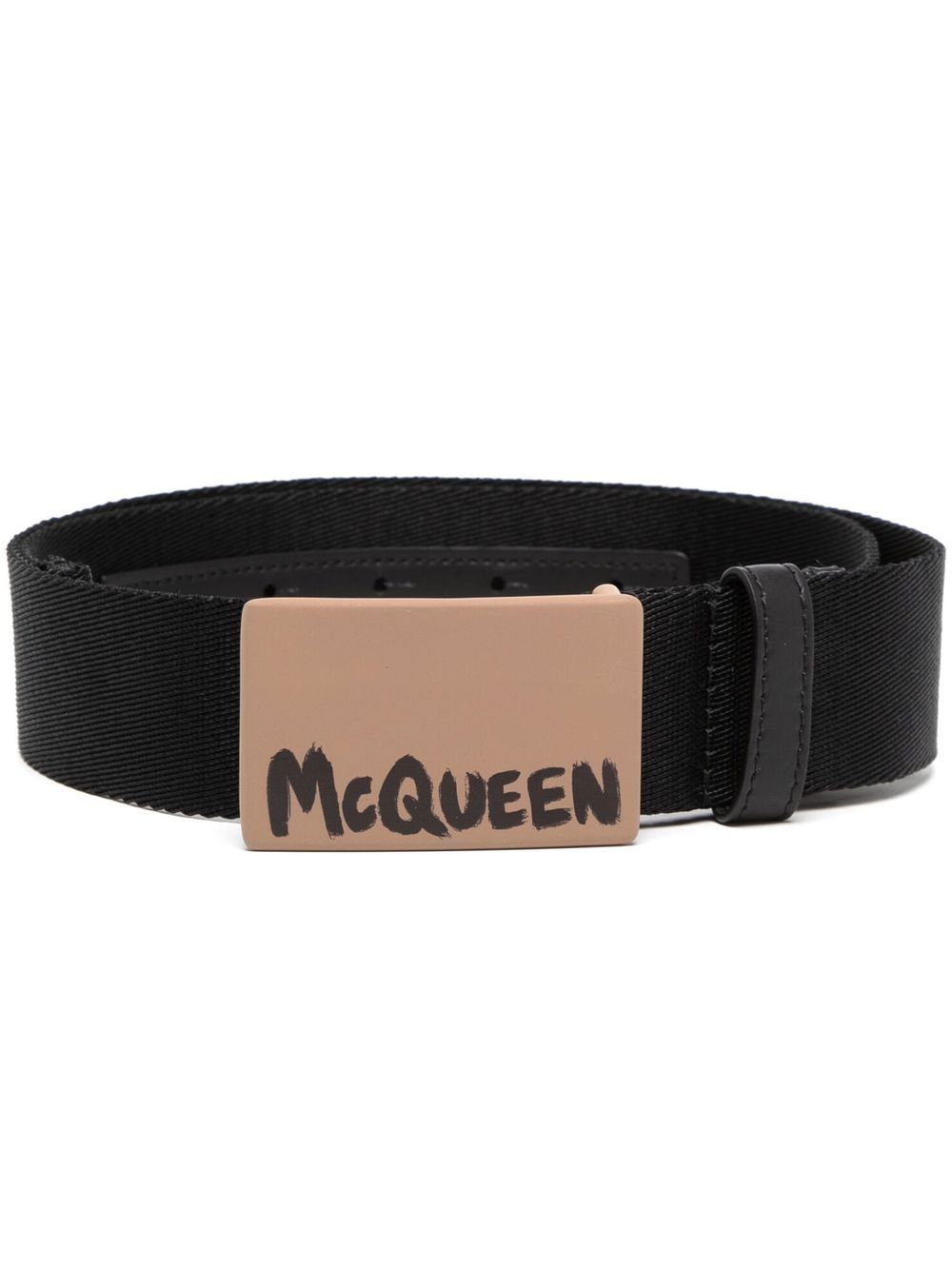 Alexander McQueen logo-print buckle belt - Black von Alexander McQueen