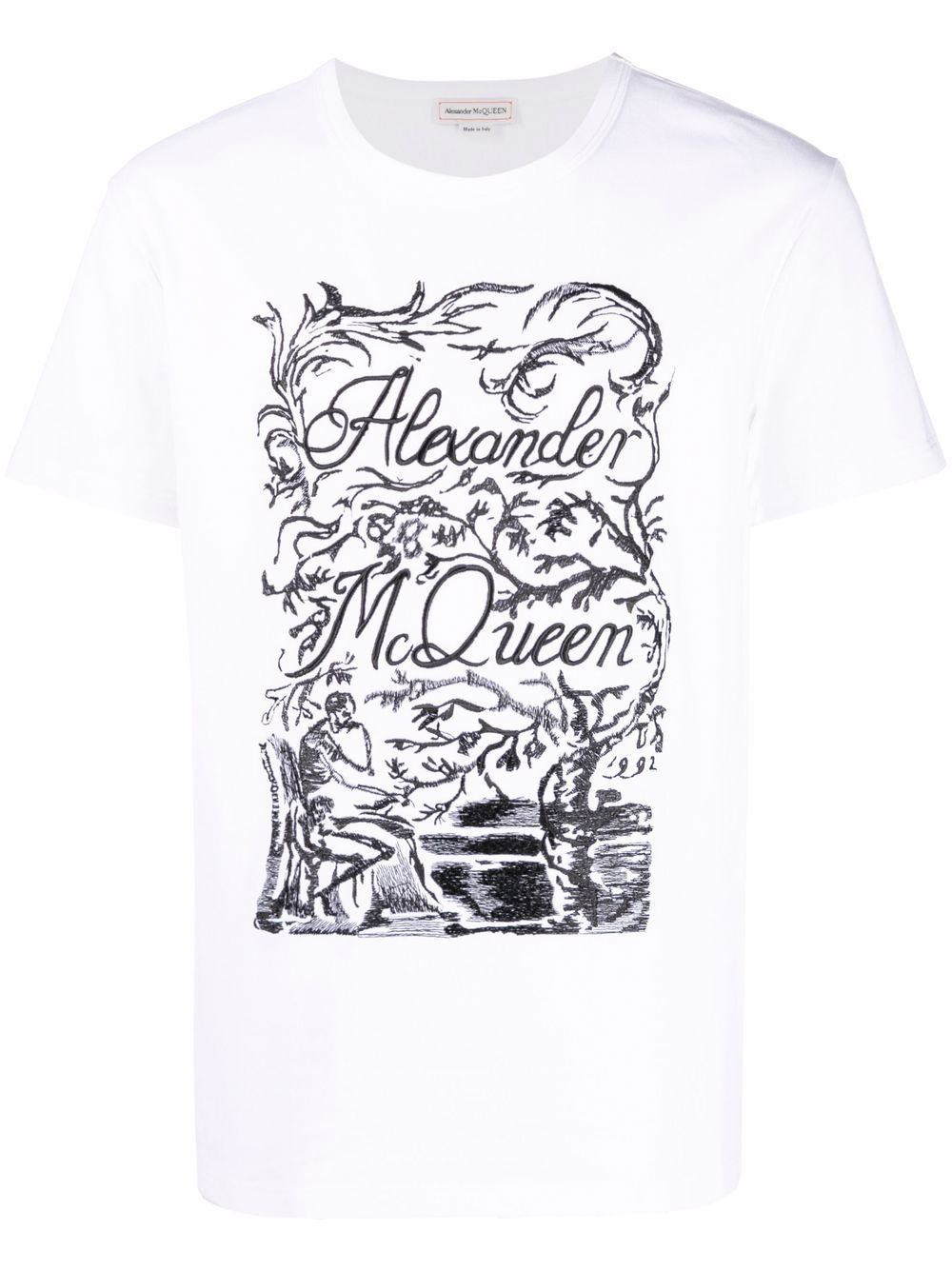 Alexander McQueen logo-print cotton T-shirt - White von Alexander McQueen