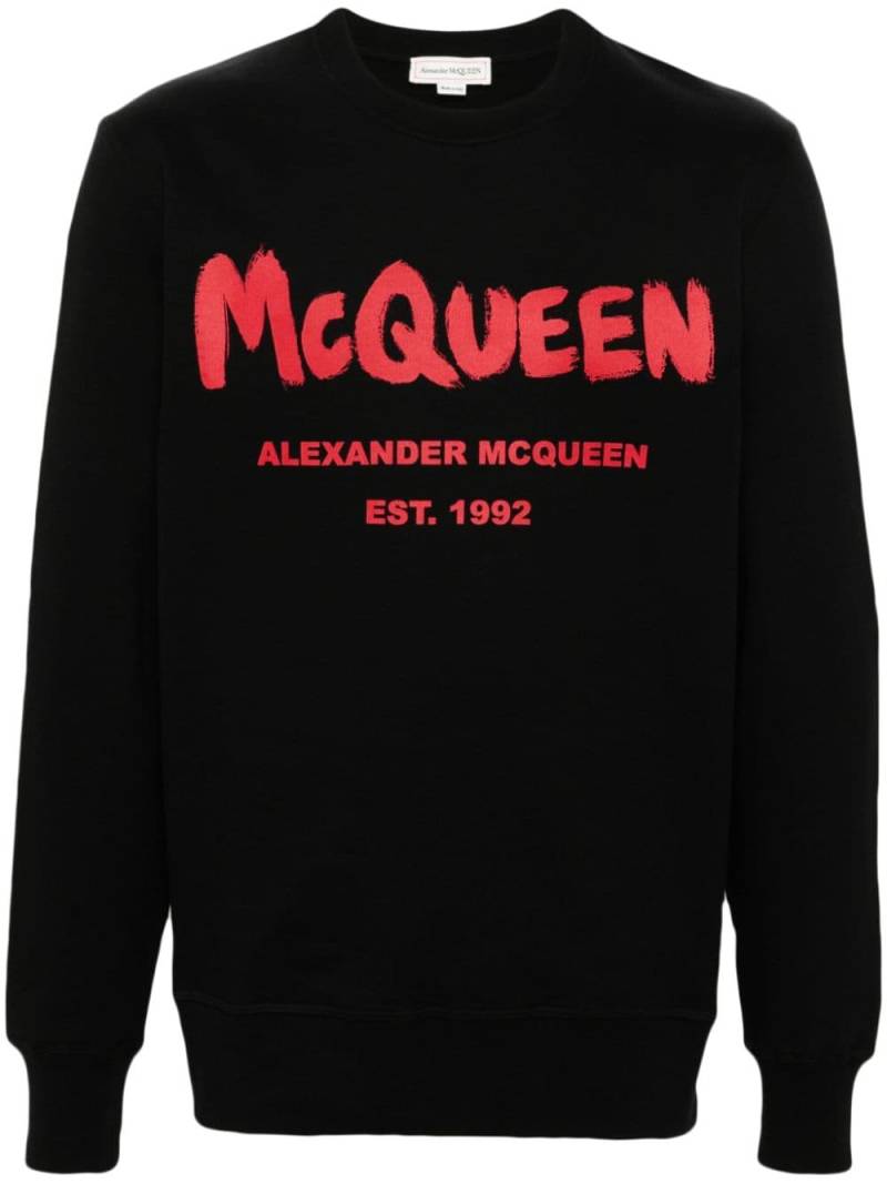 Alexander McQueen logo-print cotton sweatshirt - Black von Alexander McQueen