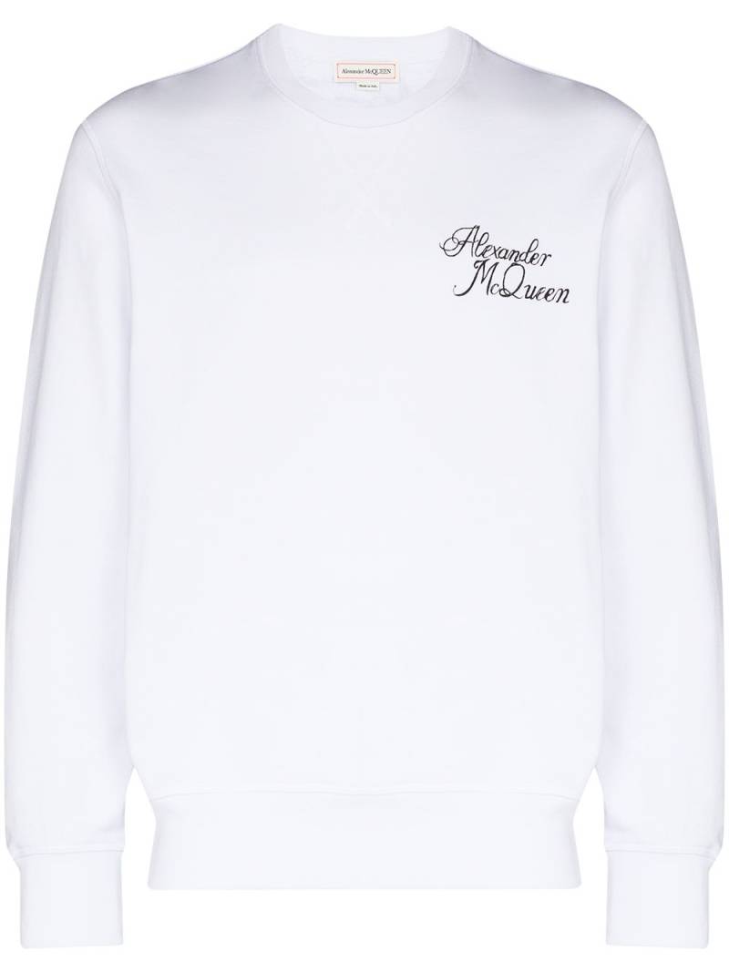 Alexander McQueen logo-print cotton sweatshirt - White von Alexander McQueen