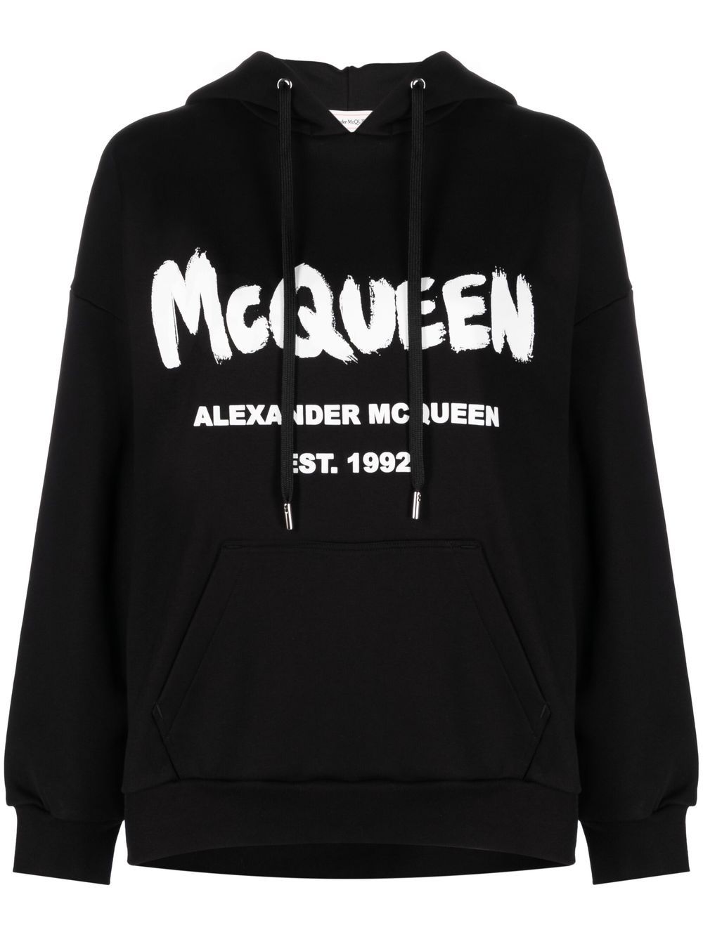 Alexander McQueen logo-print drawstring hoodie - Black von Alexander McQueen