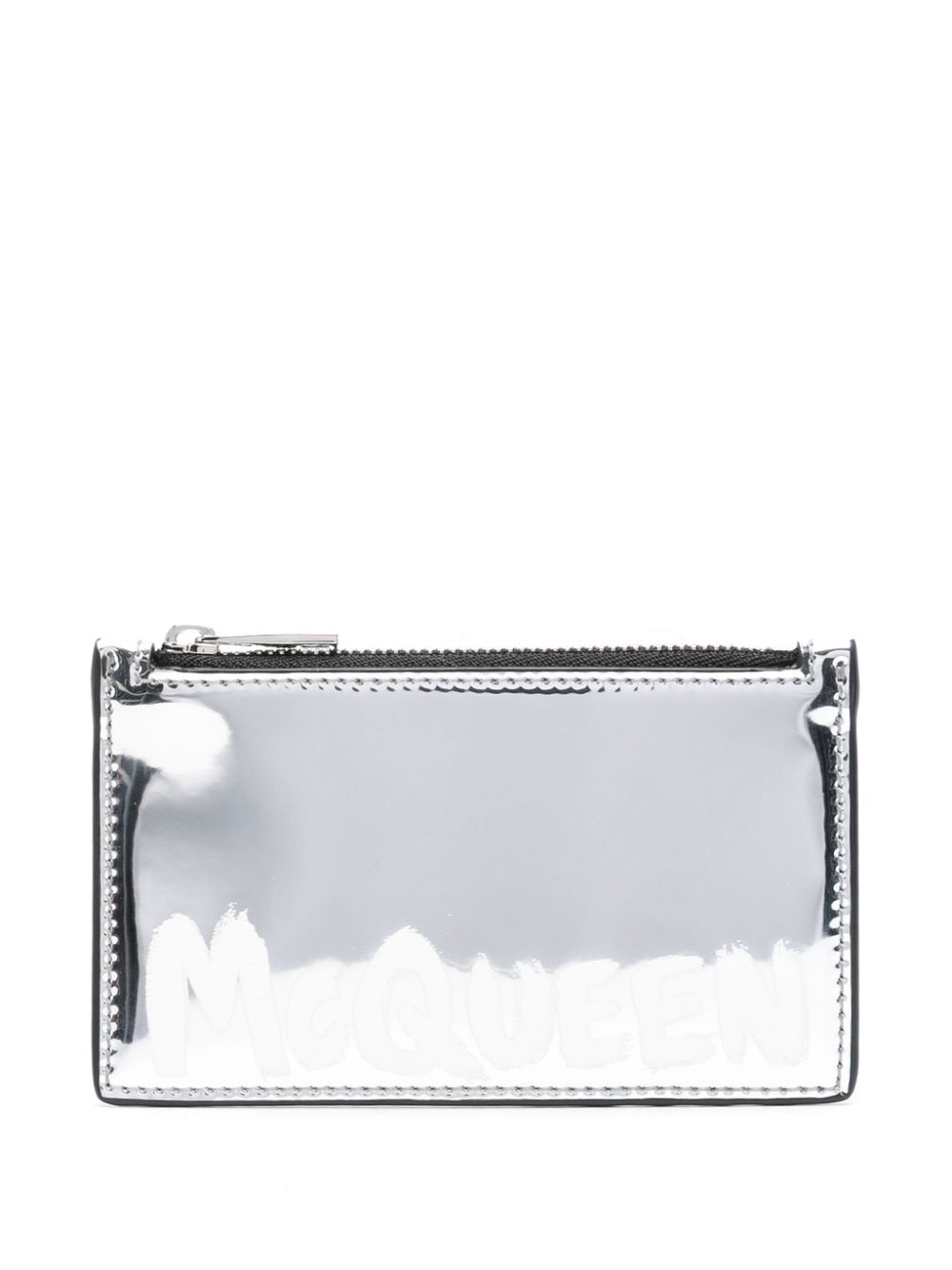 Alexander McQueen logo-print leather wallet - Silver von Alexander McQueen