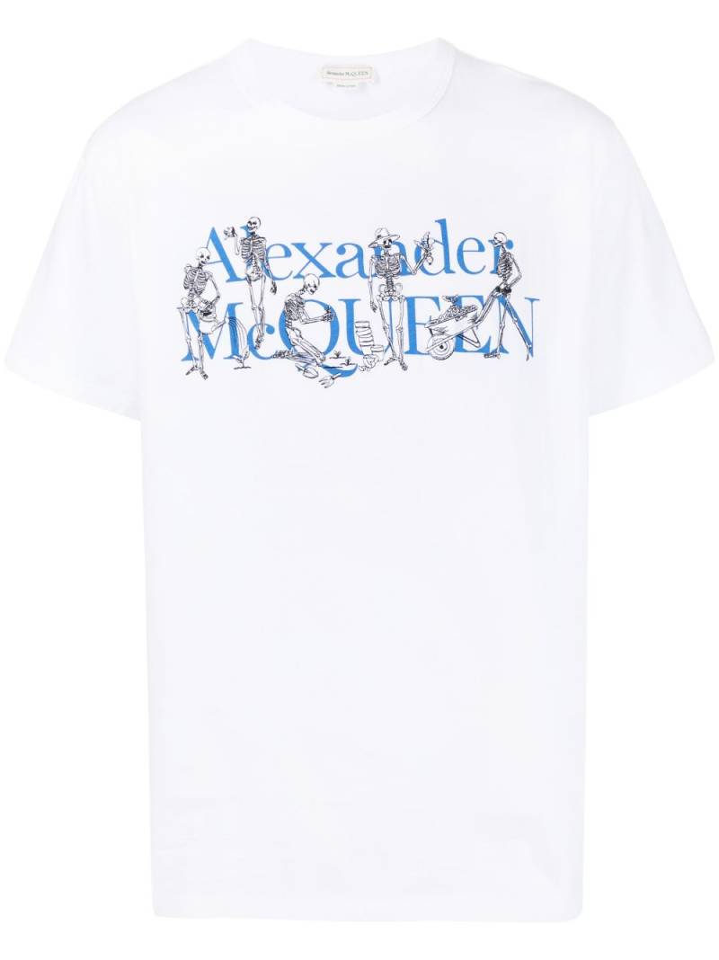 Alexander McQueen logo-print short-sleeve T-shirt - White von Alexander McQueen