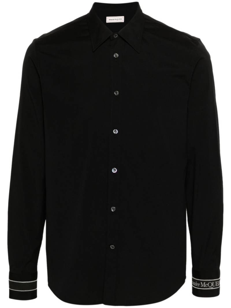 Alexander McQueen logo-strap cotton shirt - Black von Alexander McQueen