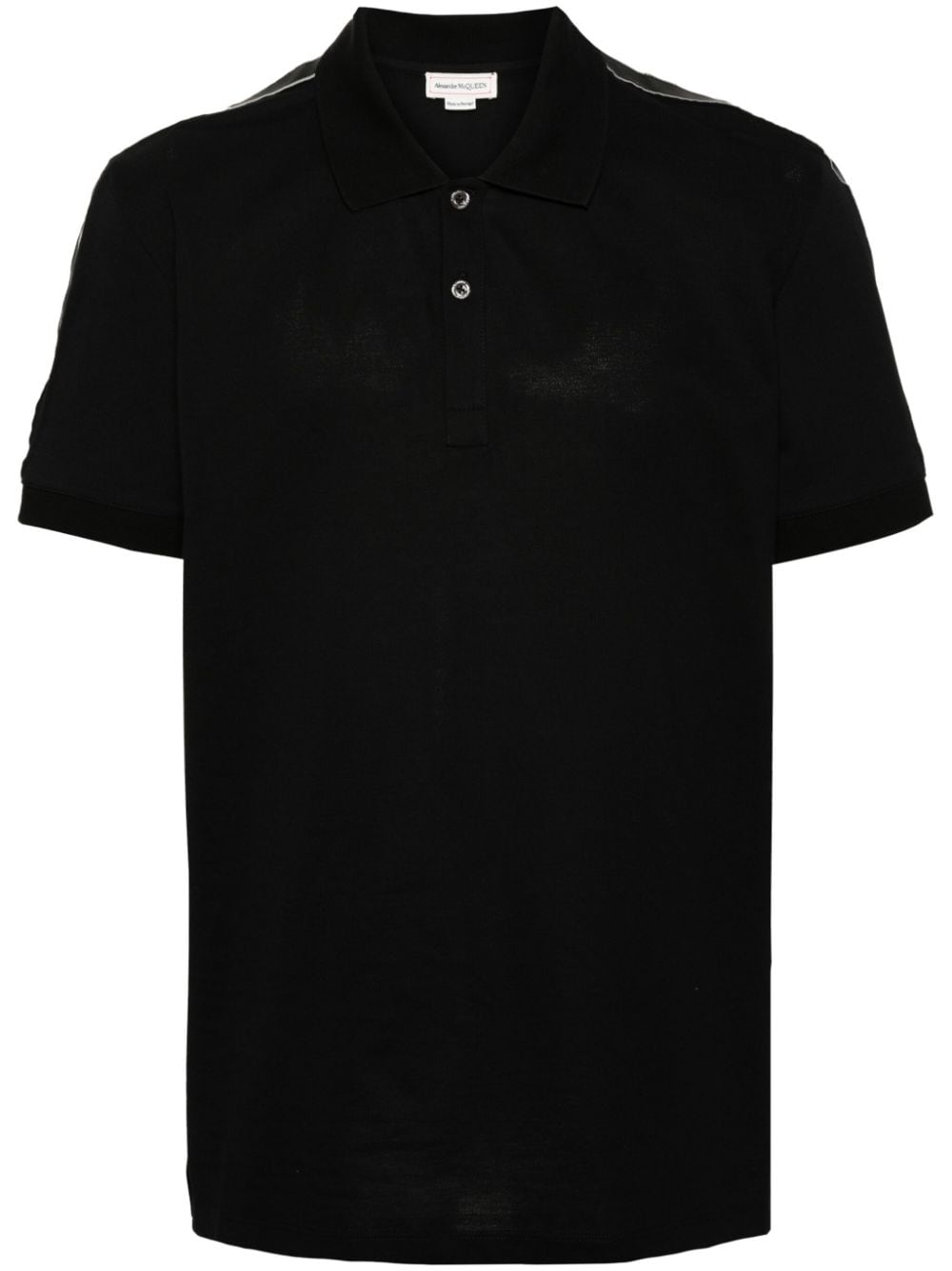 Alexander McQueen logo-tape cotton polo shirt - Black von Alexander McQueen