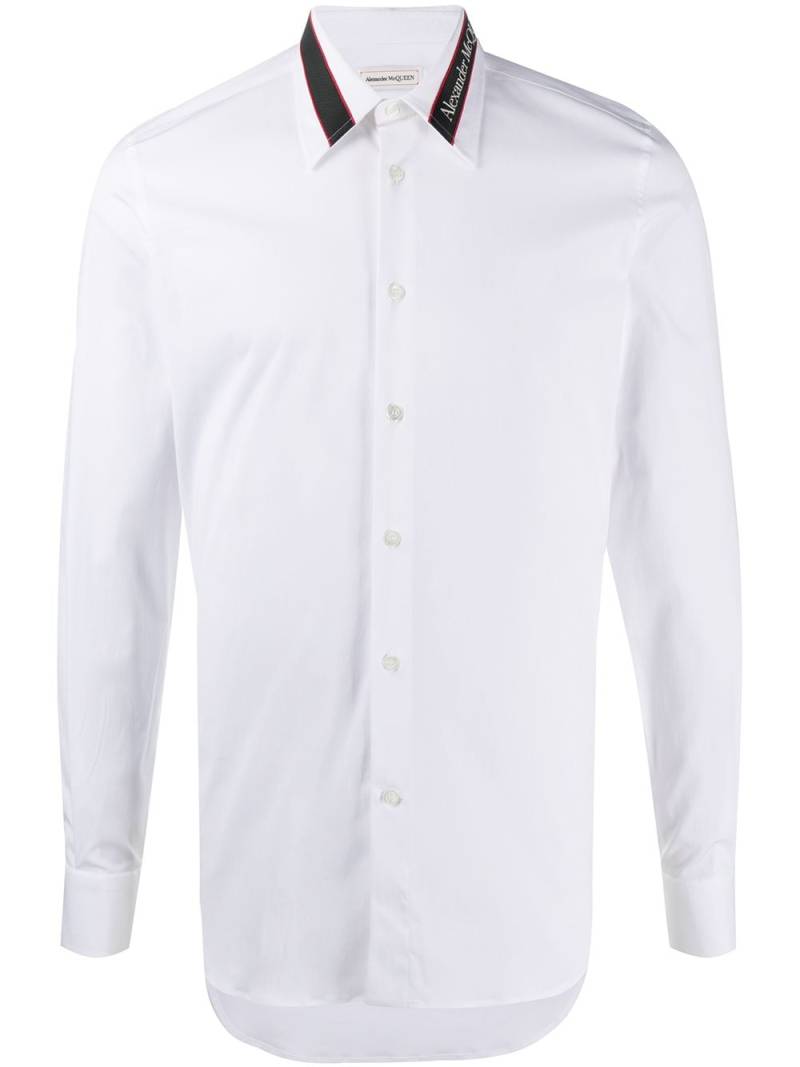 Alexander McQueen logo-tape tailored shirt - White von Alexander McQueen