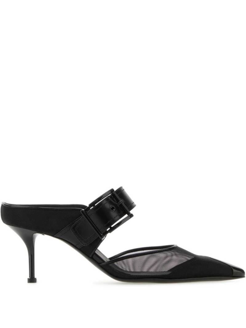 Alexander McQueen mesh-panelling pointed-toe mules - Black von Alexander McQueen