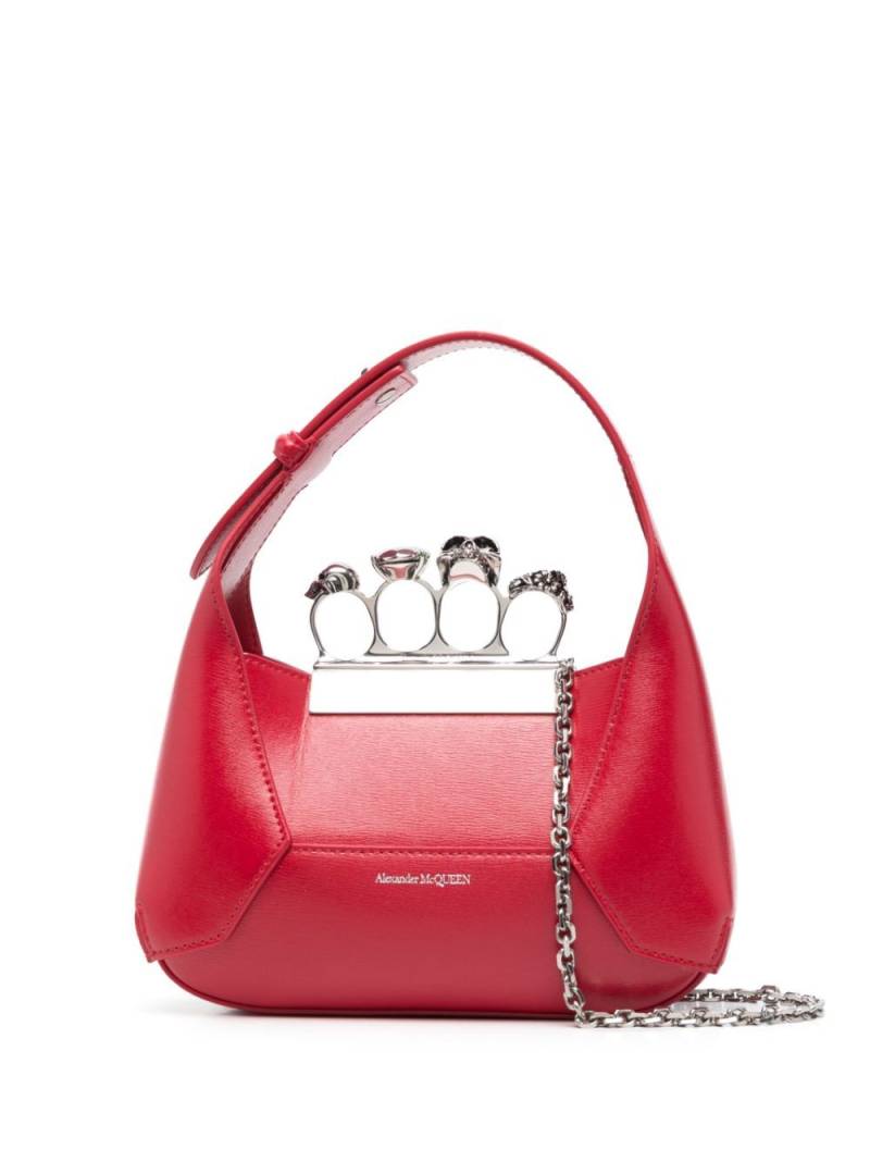 Alexander McQueen The Jewelled Hobo leather mini bag - Red von Alexander McQueen