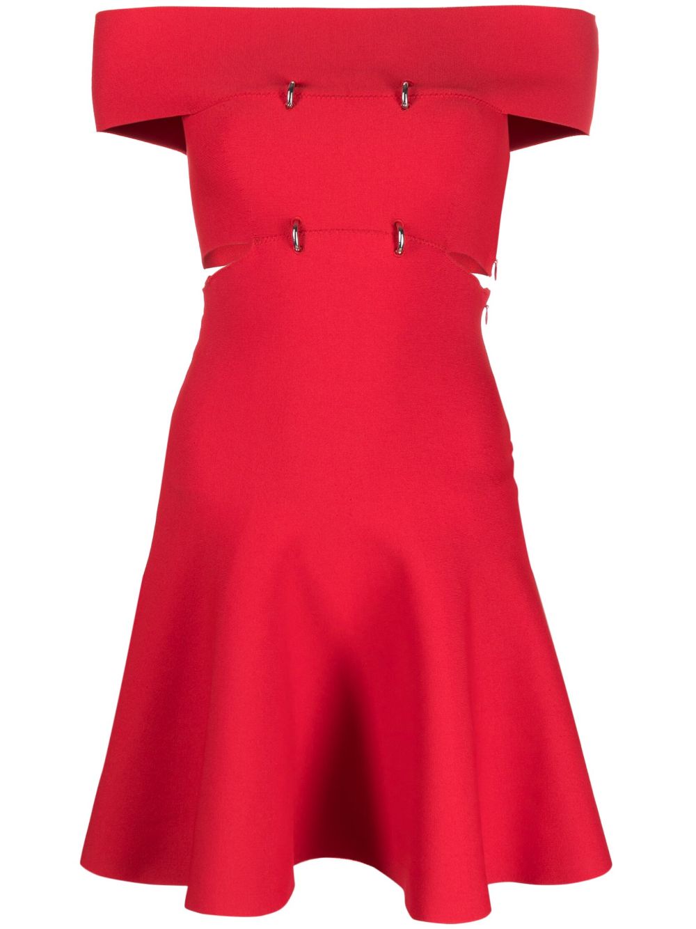 Alexander McQueen off-shoulder cut-out minidress - Red von Alexander McQueen