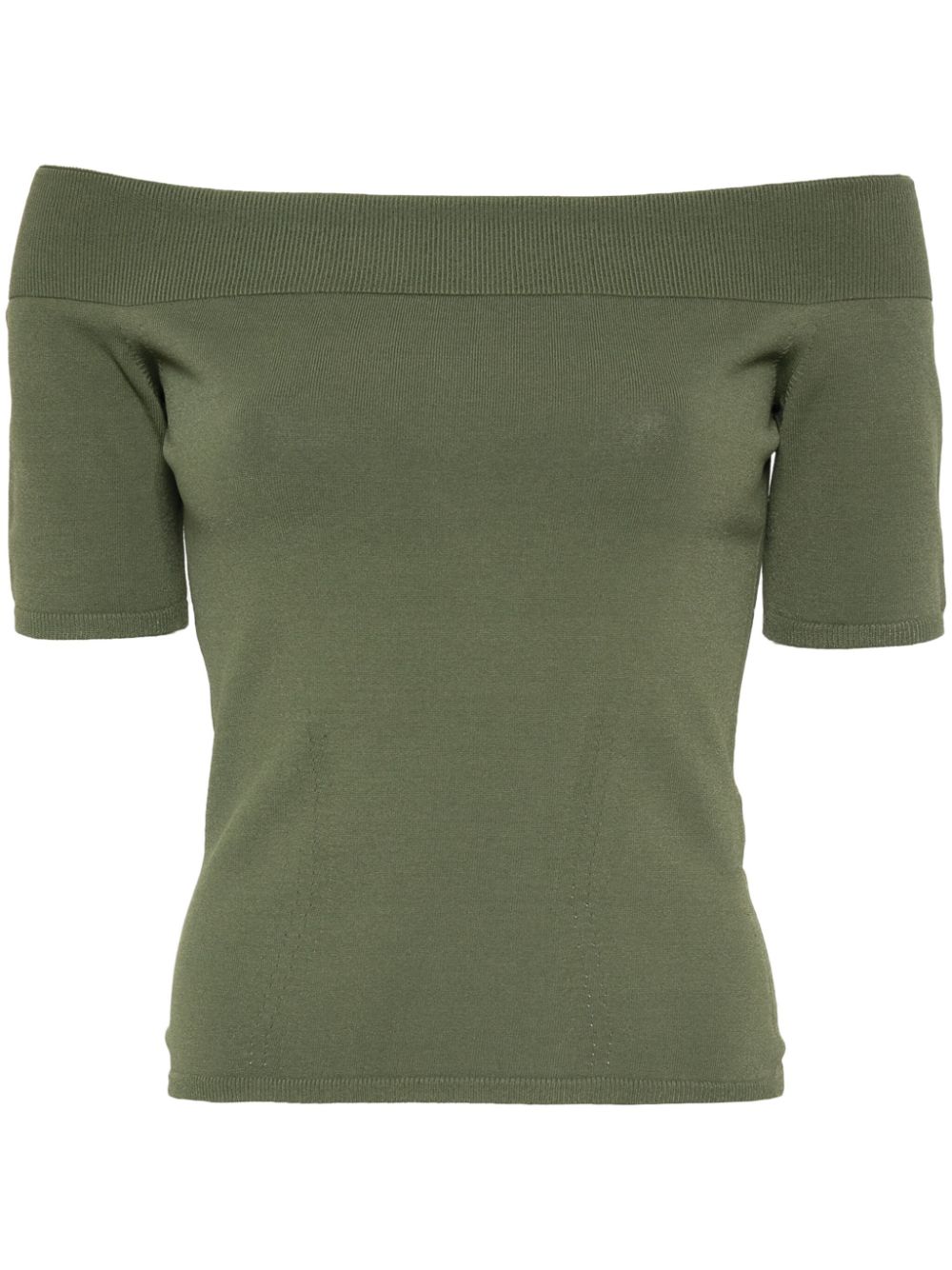 Alexander McQueen off-shoulder knitted top - Green von Alexander McQueen