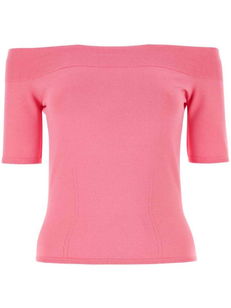 Alexander McQueen off-shoulder knitted top - Pink von Alexander McQueen