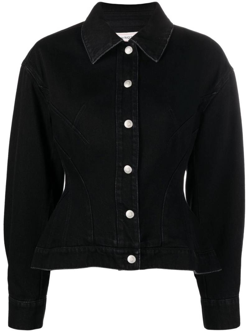 Alexander McQueen peplum denim jacket - Black von Alexander McQueen