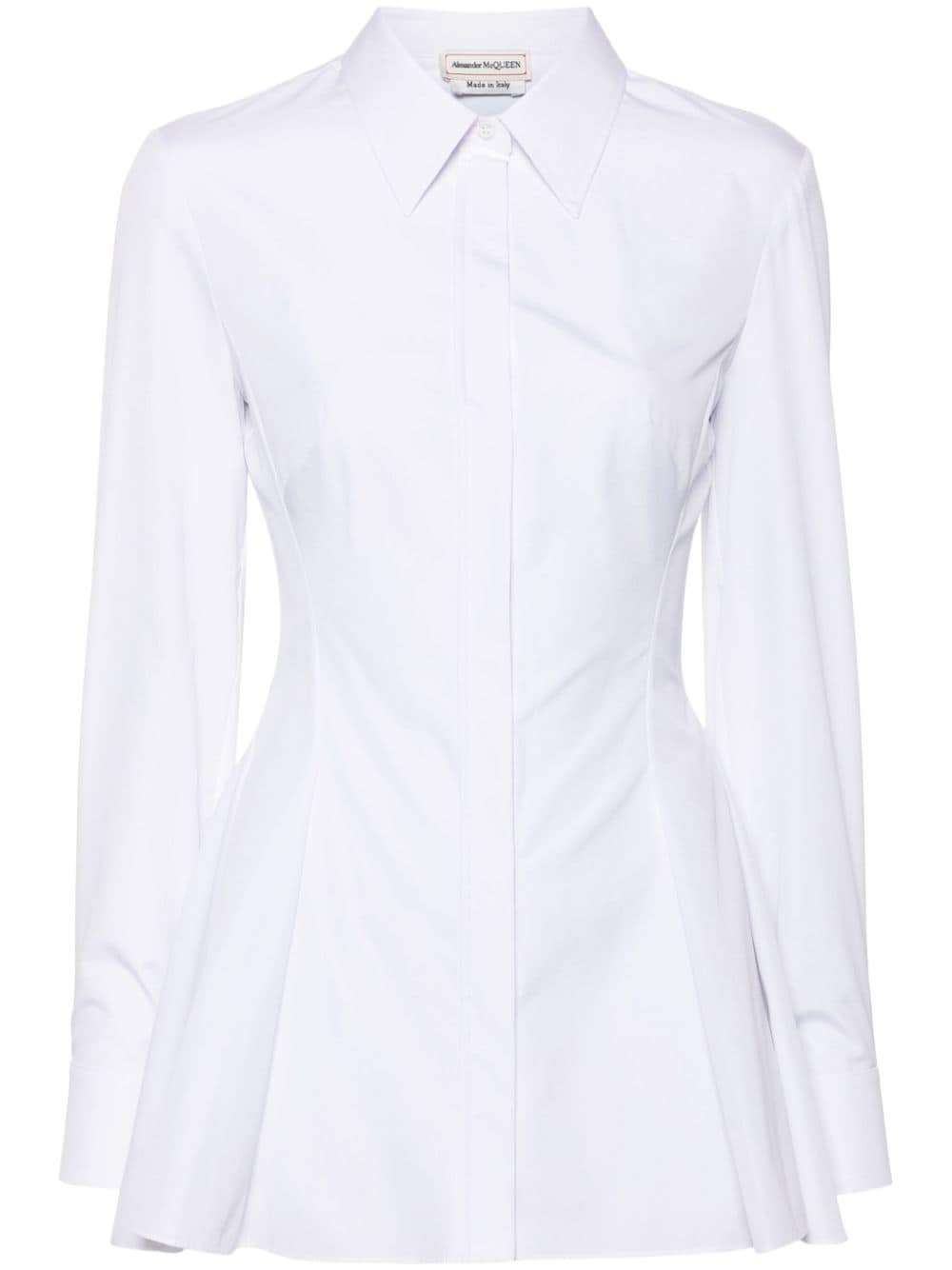 Alexander McQueen pleat-detail cotton shirt - White von Alexander McQueen