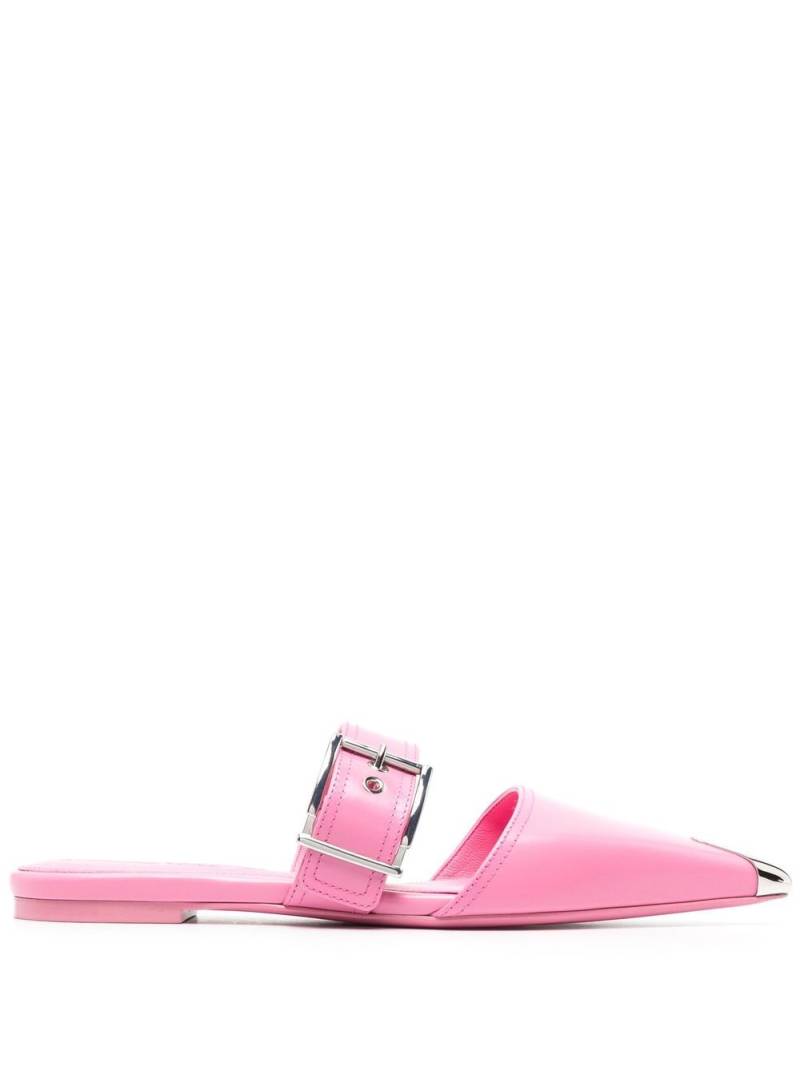 Alexander McQueen buckled leather mules - Pink von Alexander McQueen