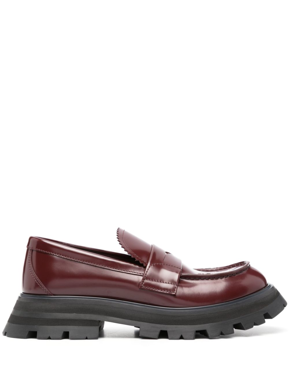 Alexander McQueen ridged-sole leather loafers - Red von Alexander McQueen