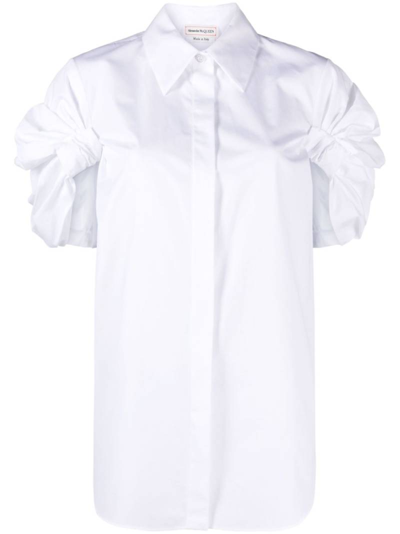 Alexander McQueen ruched-detailed short-sleeve shirt - White von Alexander McQueen