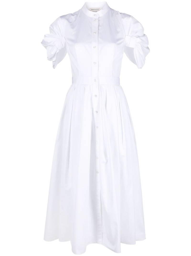 Alexander McQueen ruched cotton shirtdress - White von Alexander McQueen