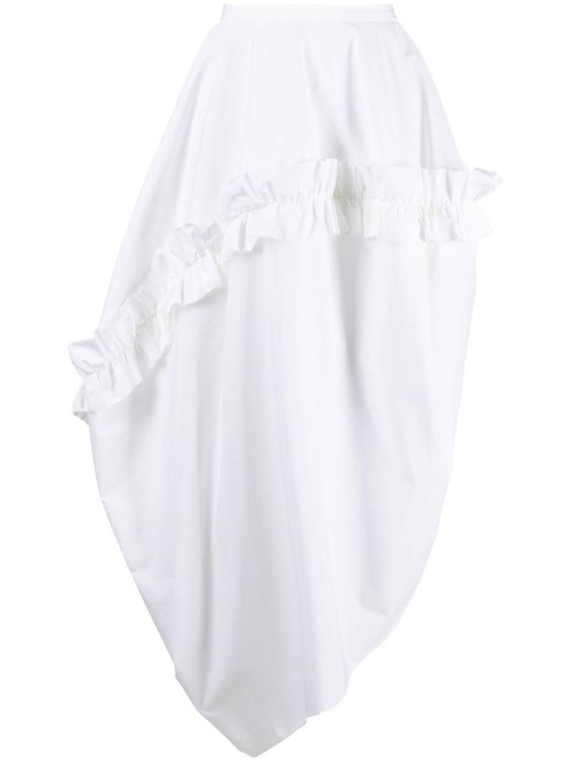 Alexander McQueen ruffle-detail asymmetric skirt - White von Alexander McQueen