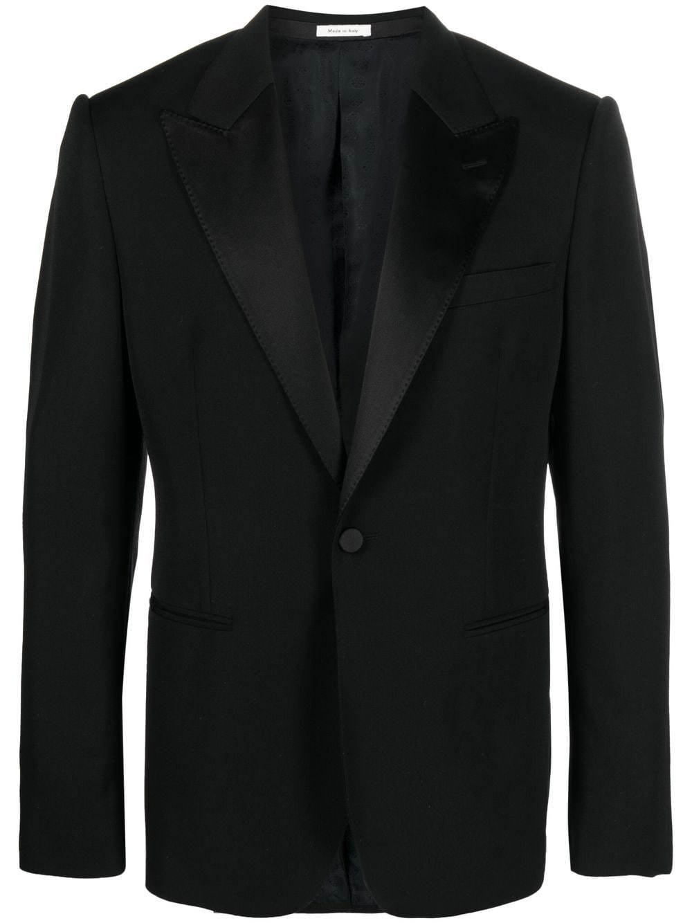 Alexander McQueen silk lapels blazer - Black von Alexander McQueen