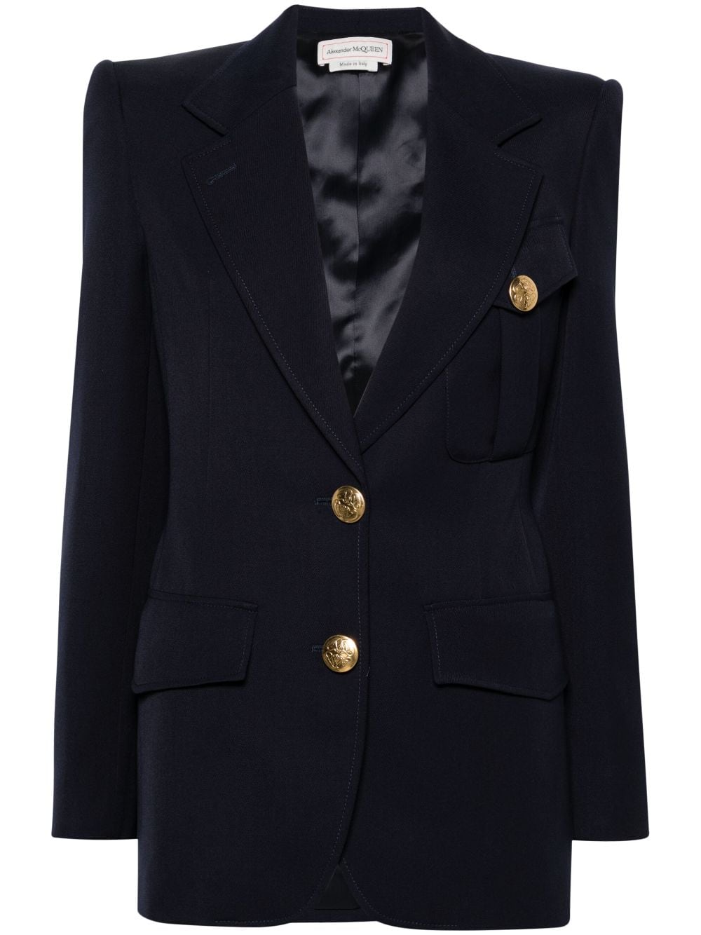 Alexander McQueen Military single-breasted blazer - Blue von Alexander McQueen