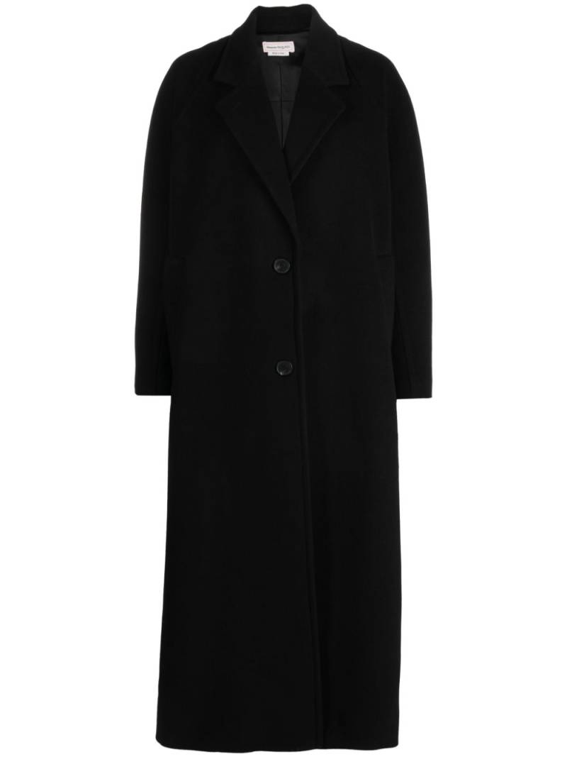 Alexander McQueen single-breasted wool-blend coat - Black von Alexander McQueen