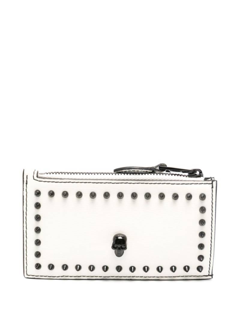 Alexander McQueen skull stud-detailed wallet - White von Alexander McQueen