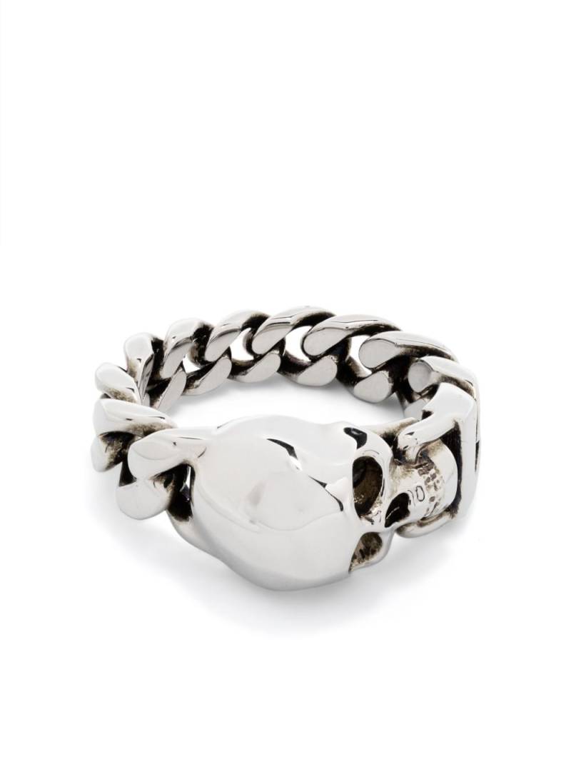 Alexander McQueen Skull Chain ring - Silver von Alexander McQueen