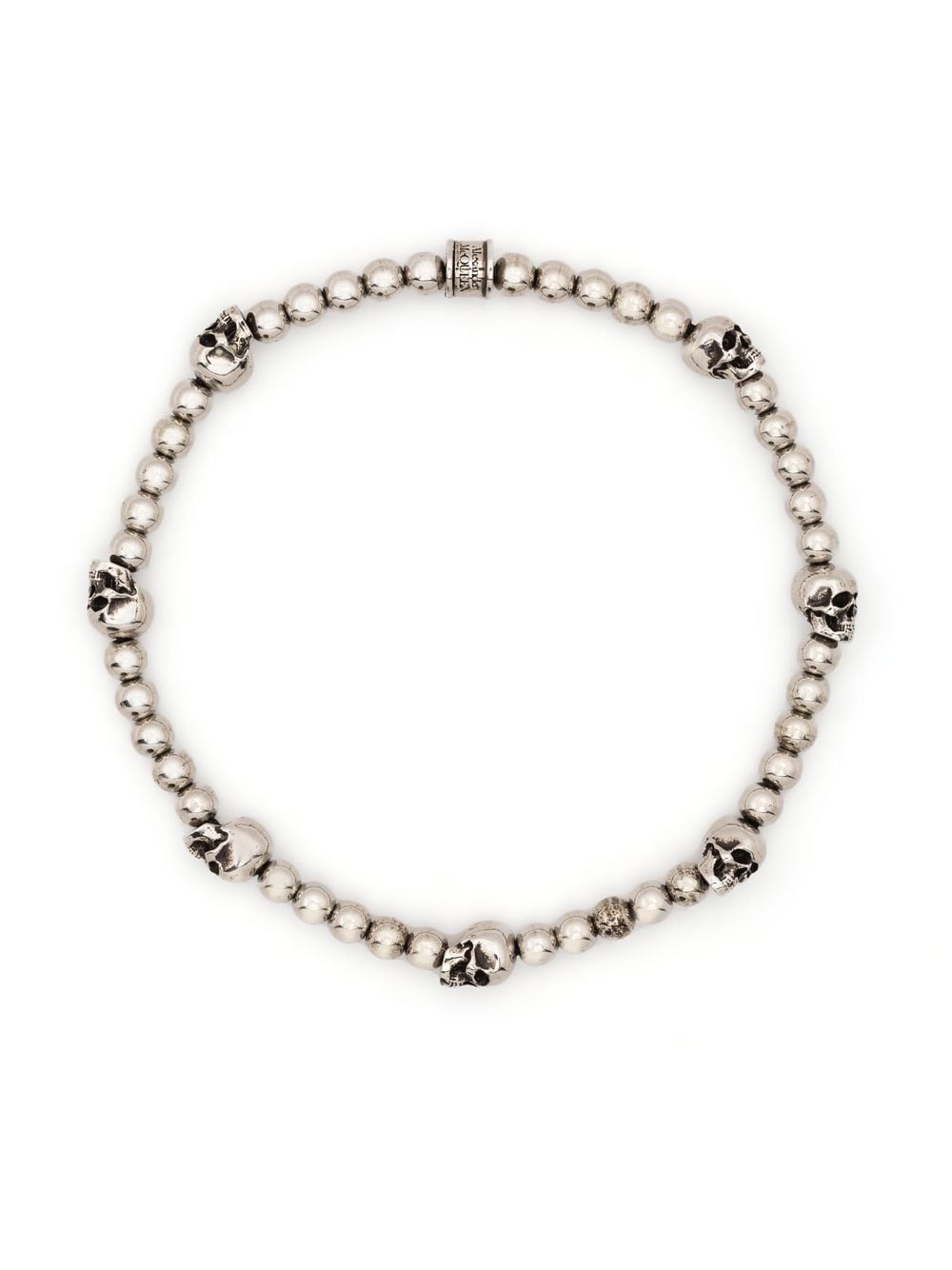 Alexander McQueen skull-charm beaded bracelet - Silver von Alexander McQueen