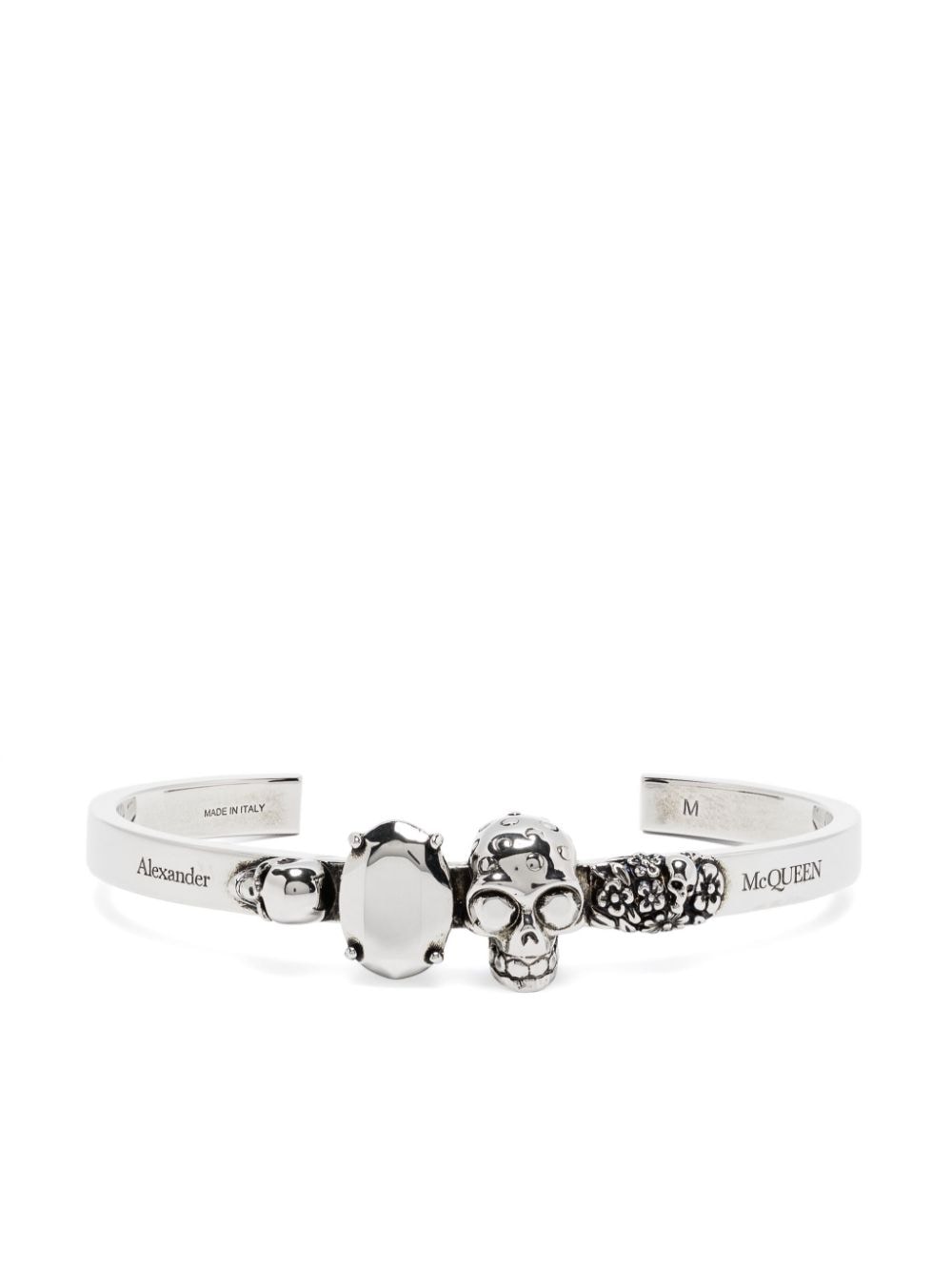 Alexander McQueen skull-charm open-cuff bracelet - Silver von Alexander McQueen