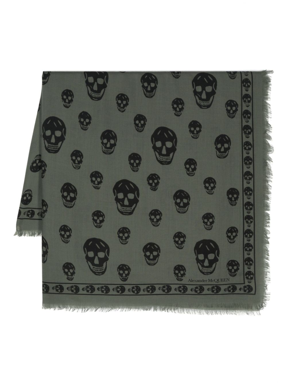 Alexander McQueen skull-print scarf - Green von Alexander McQueen