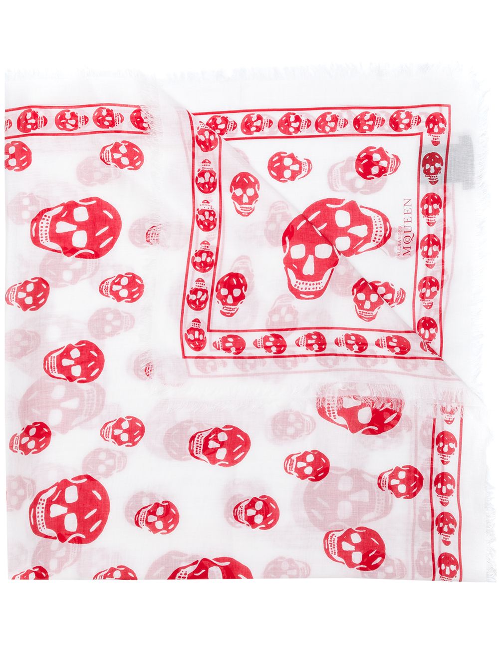 Alexander McQueen skull print scarf - White von Alexander McQueen