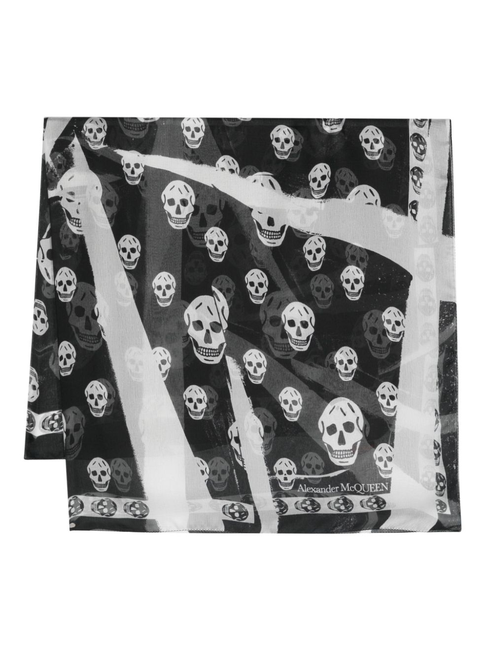 Alexander McQueen skull-print silk scarf - Black von Alexander McQueen