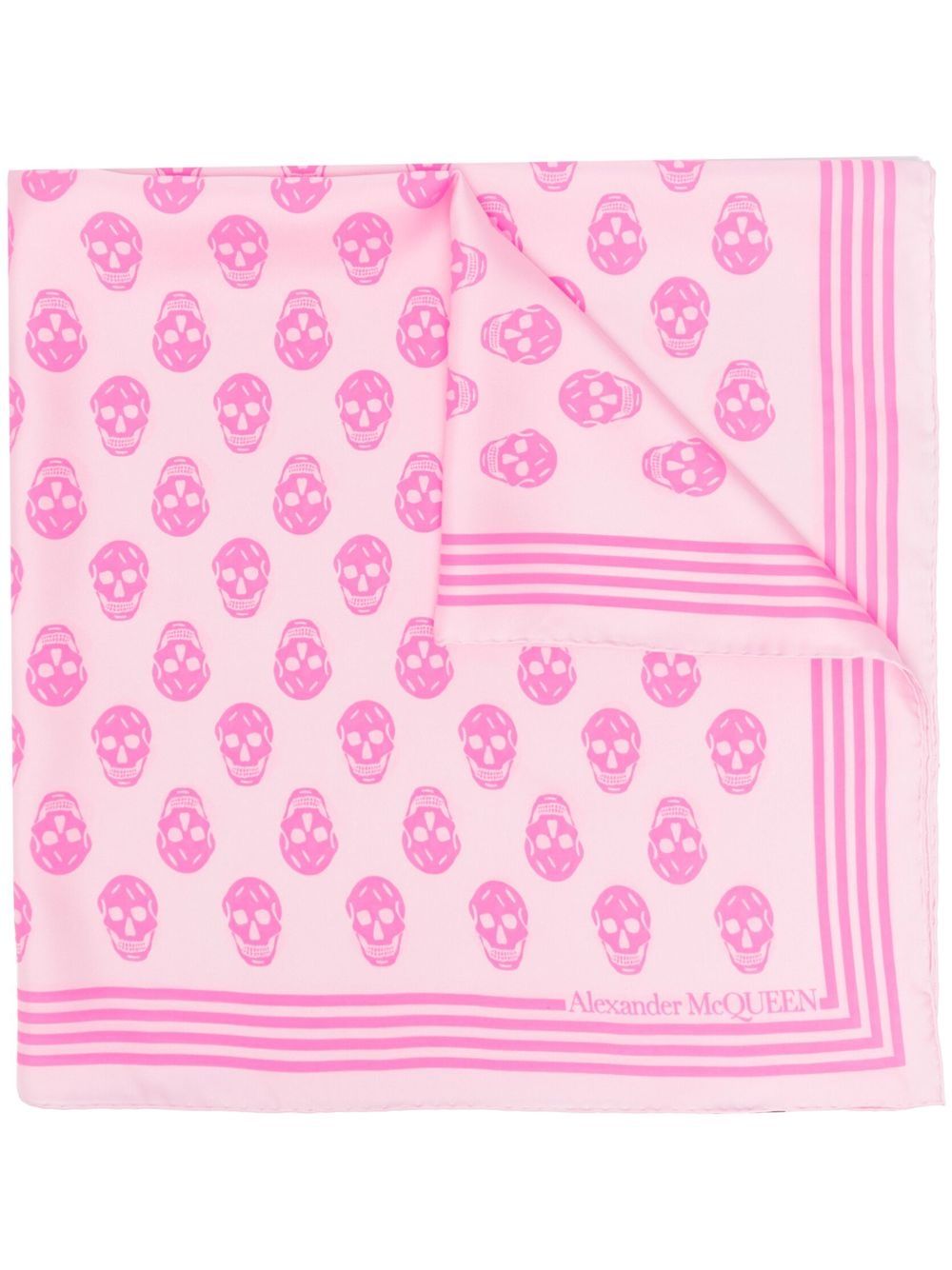 Alexander McQueen skull-print silk scarf - Pink von Alexander McQueen