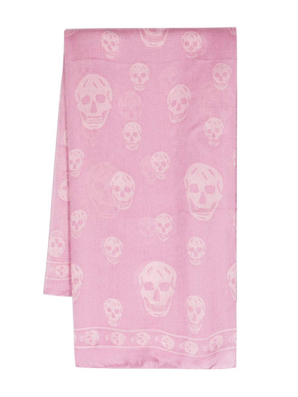 Alexander McQueen skull-print silk scarf - Pink von Alexander McQueen