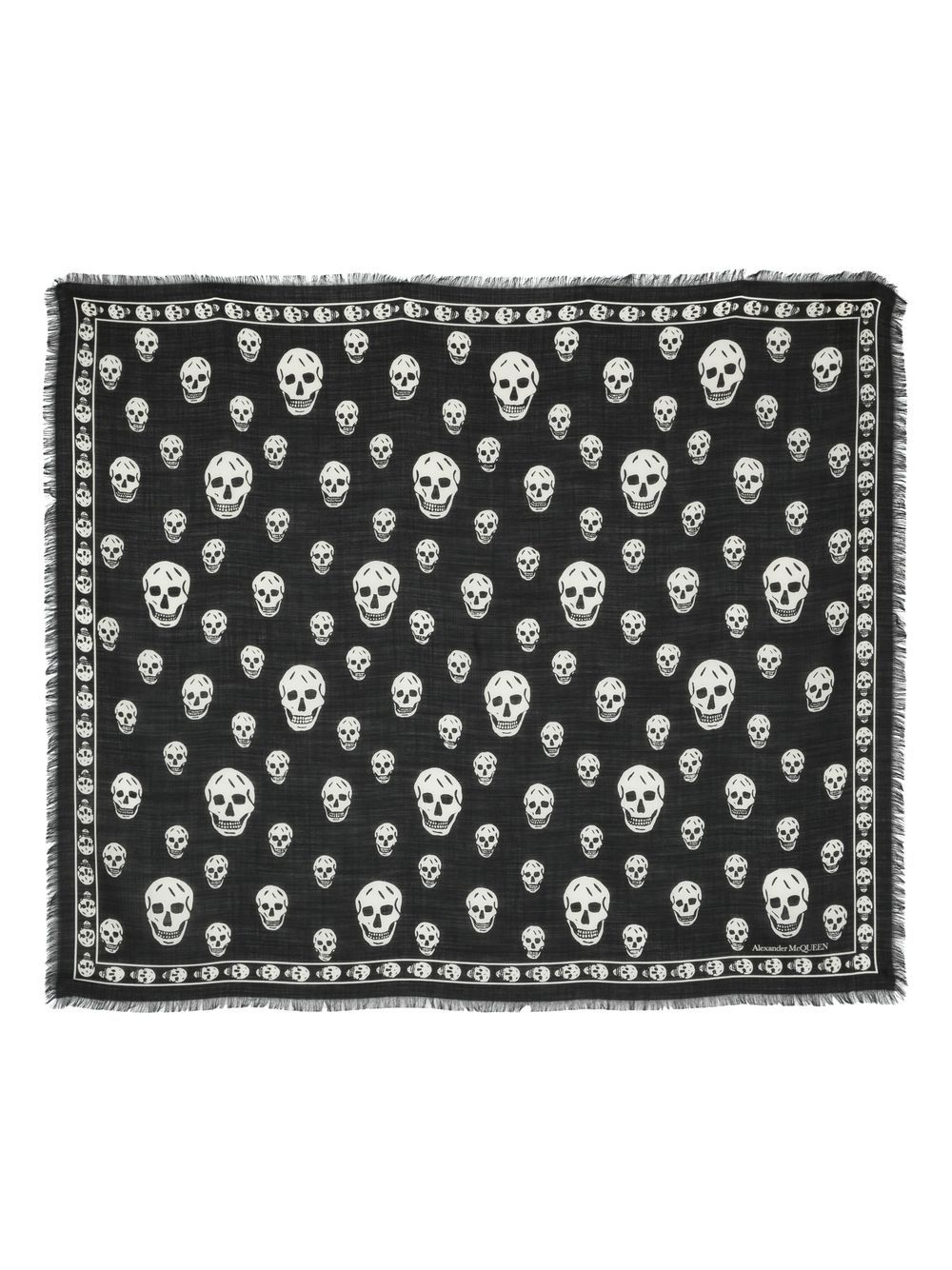 Alexander McQueen skull-print wool scarf - Black von Alexander McQueen