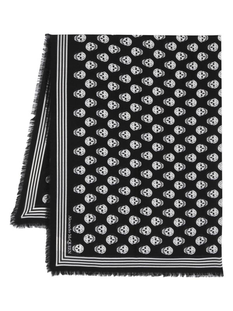 Alexander McQueen skull-print wool scarf - Black von Alexander McQueen