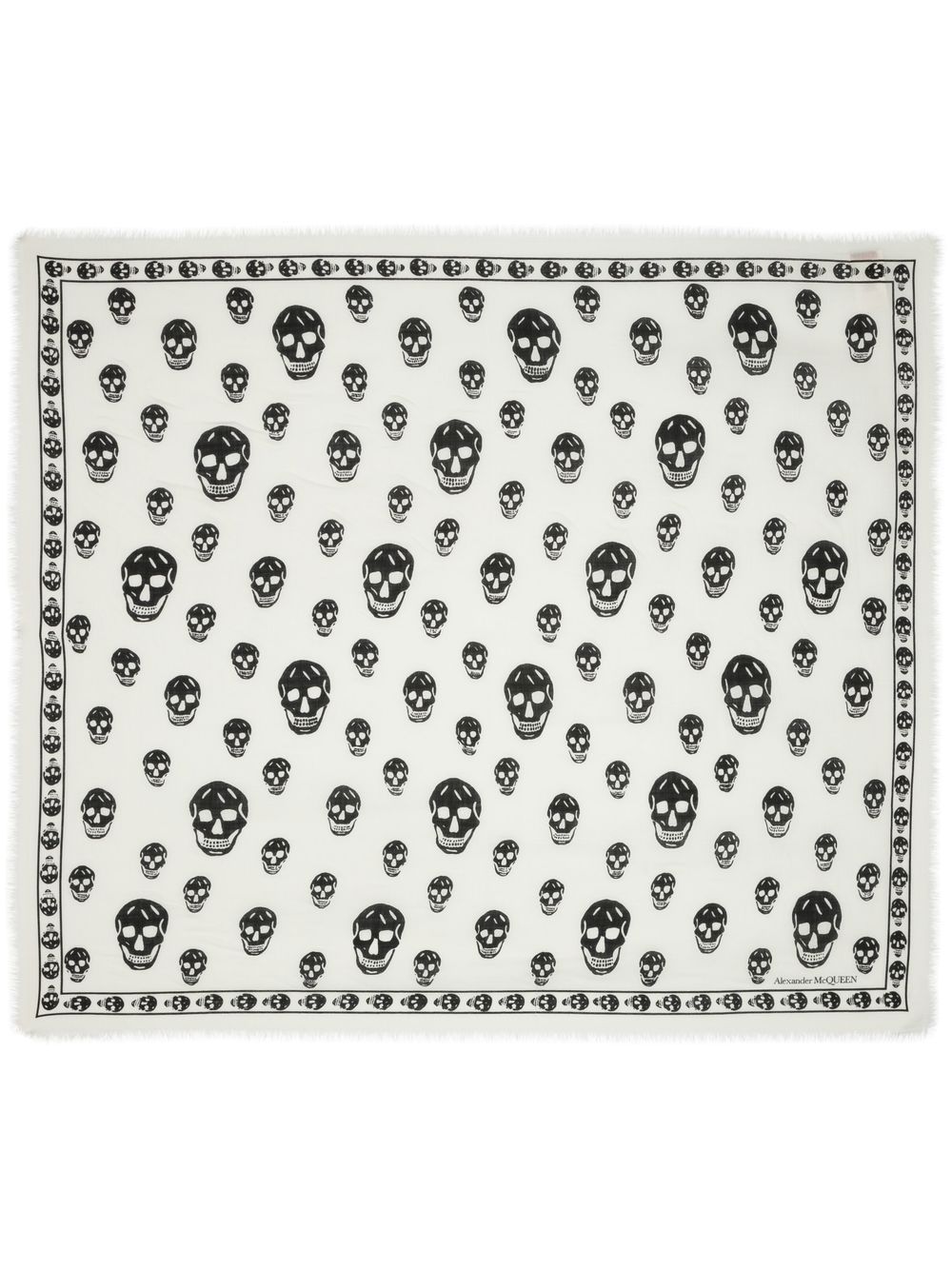 Alexander McQueen skull-print wool scarf - White von Alexander McQueen