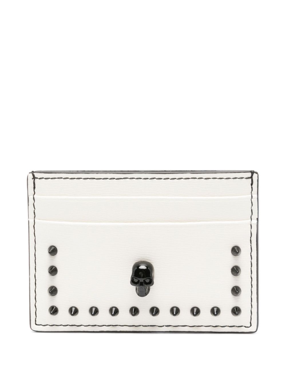 Alexander McQueen skull-stud leather cardholder - White von Alexander McQueen