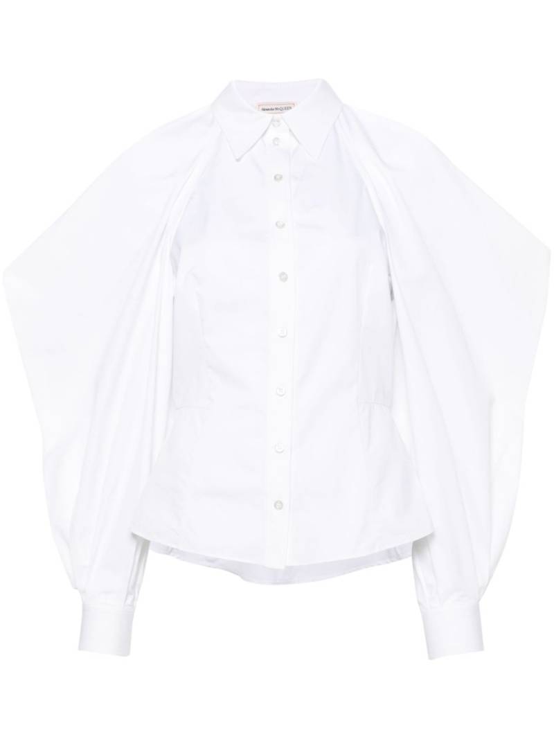 Alexander McQueen slashed drape-sleeve shirt - White von Alexander McQueen