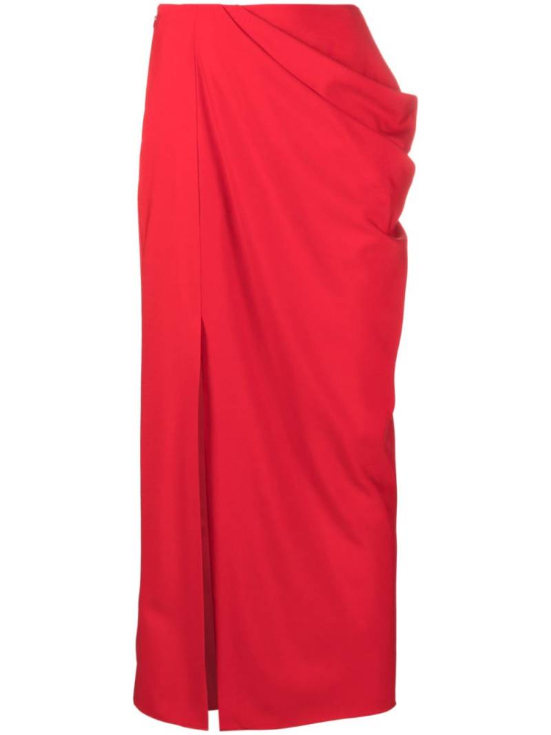 Alexander McQueen slashed draped maxi skirt - Red von Alexander McQueen