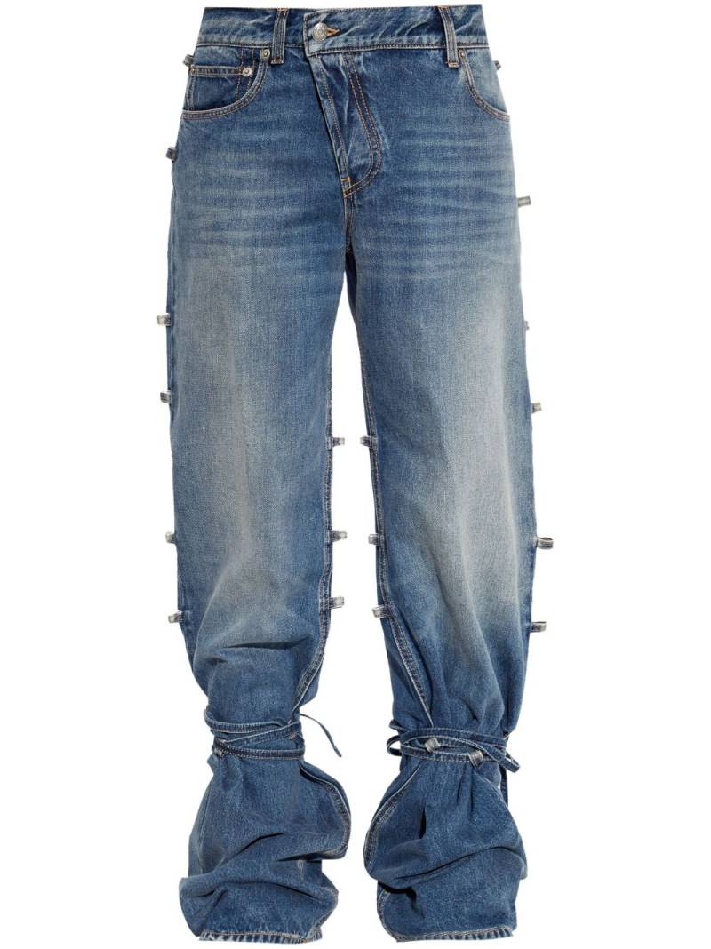 Alexander McQueen straped jeans - Blue von Alexander McQueen