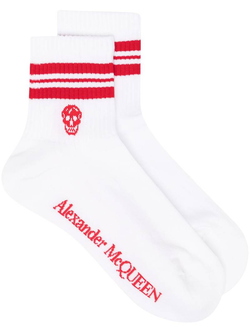 Alexander McQueen stripe-trim socks - White von Alexander McQueen