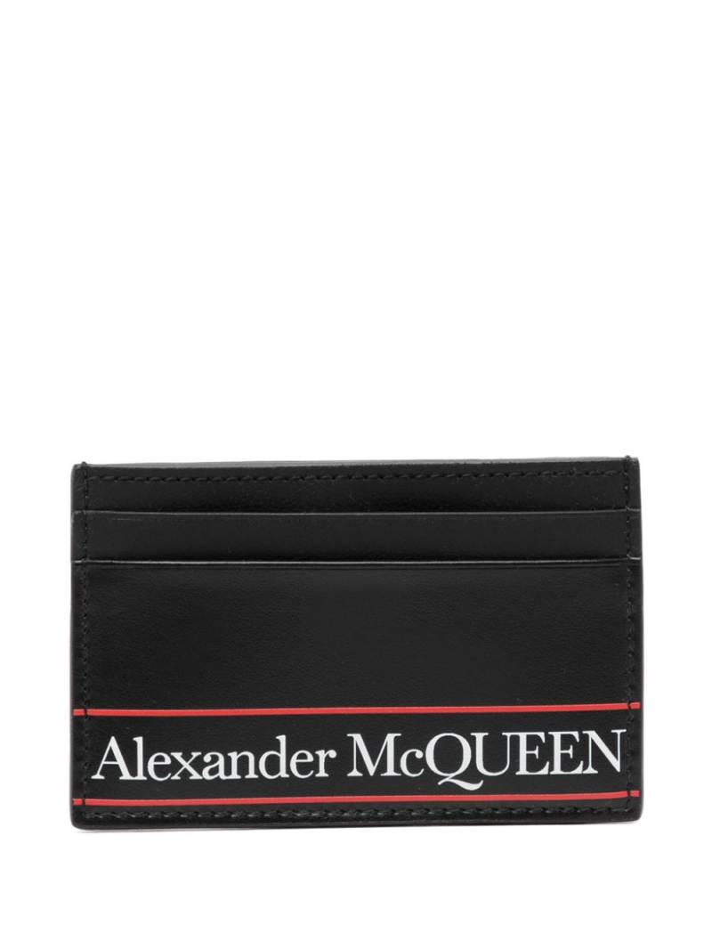 Alexander McQueen striped logo cardholder - Black von Alexander McQueen