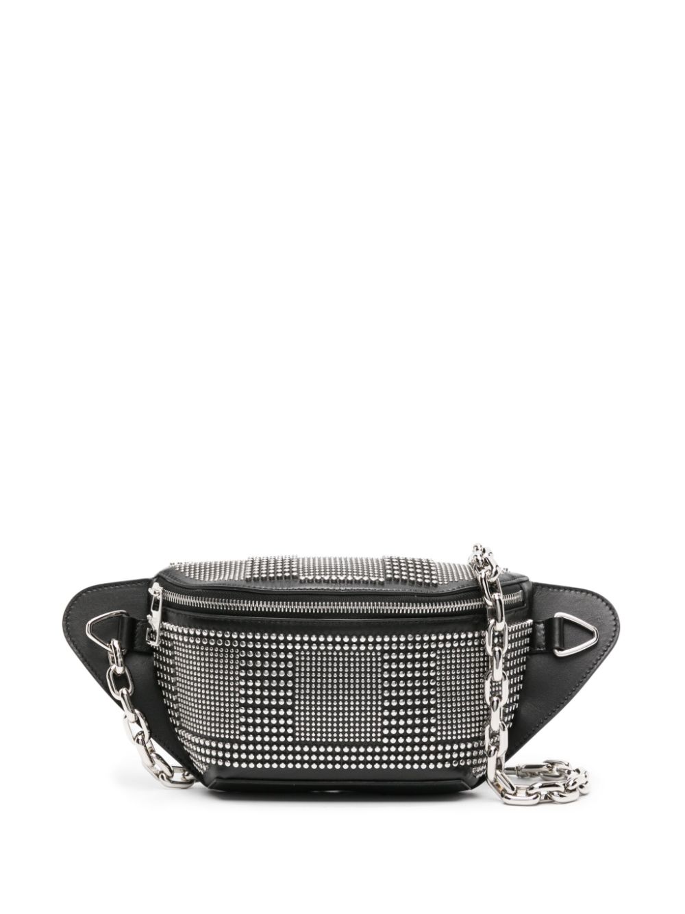 Alexander McQueen stud-embellished leather messenger bag - Black von Alexander McQueen