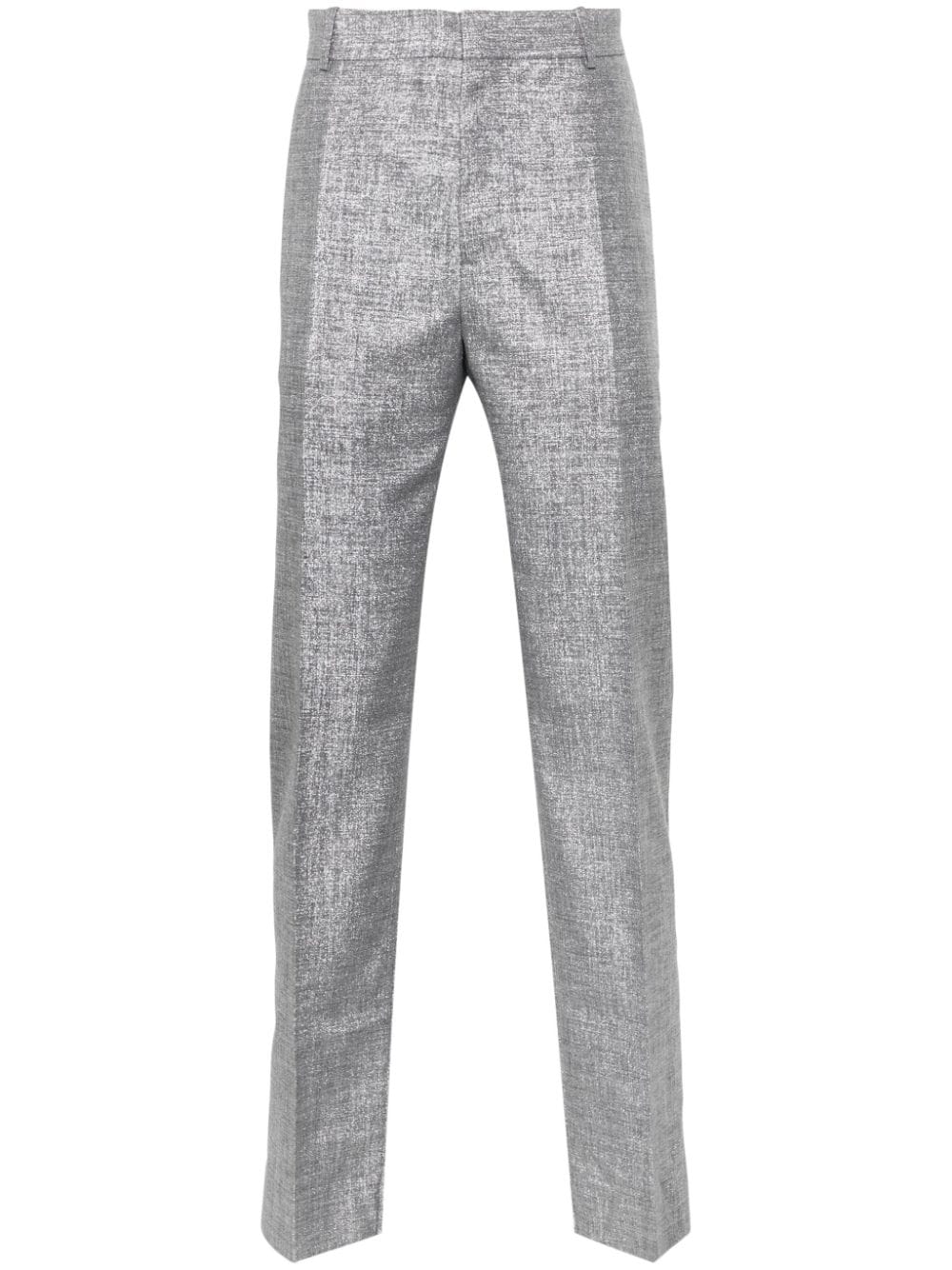 Alexander McQueen metallic-finish trousers - Grey von Alexander McQueen