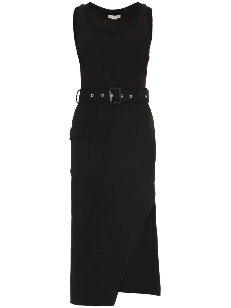 Alexander McQueen trompe l'oeil midi dress - Black von Alexander McQueen