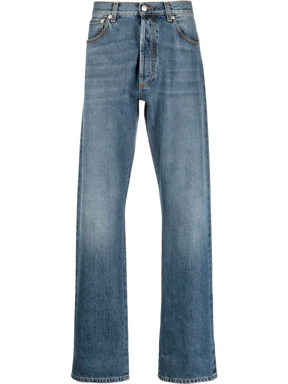 Alexander McQueen turn-up cuff straight-leg jeans - Blue von Alexander McQueen