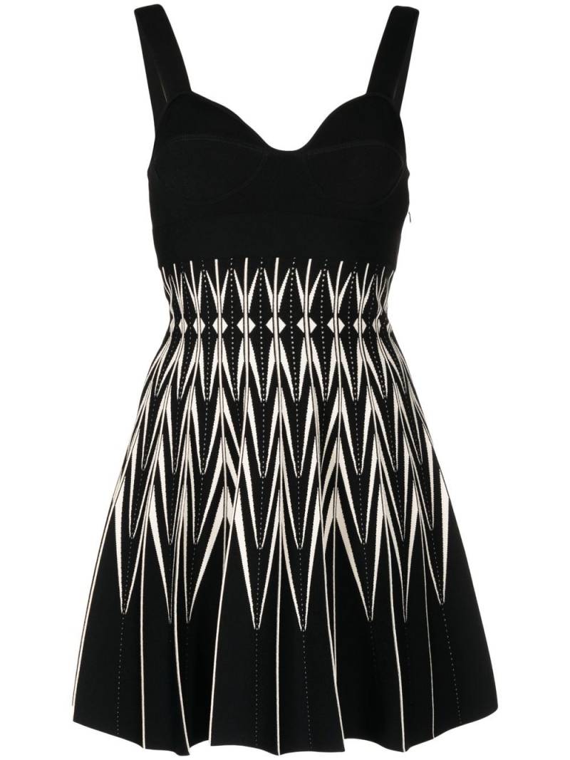 Alexander McQueen two-tone zig-zag print dress - Black von Alexander McQueen