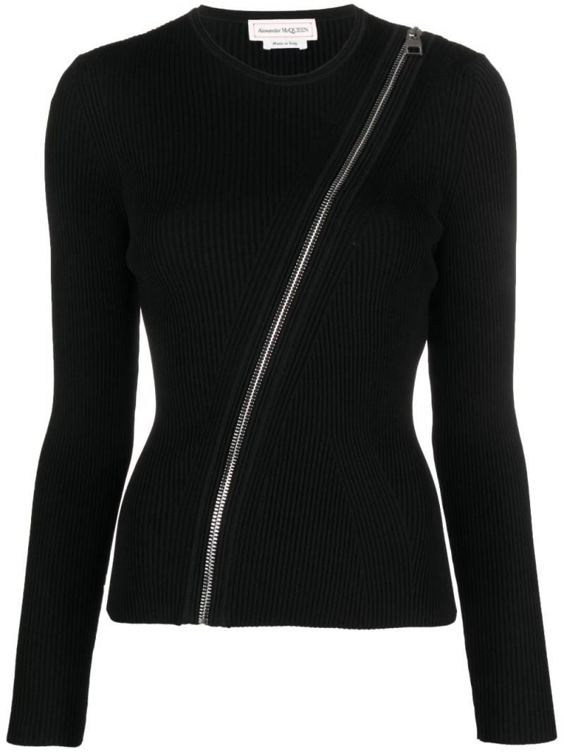 Alexander McQueen zip-detail sweatshirt - Black von Alexander McQueen