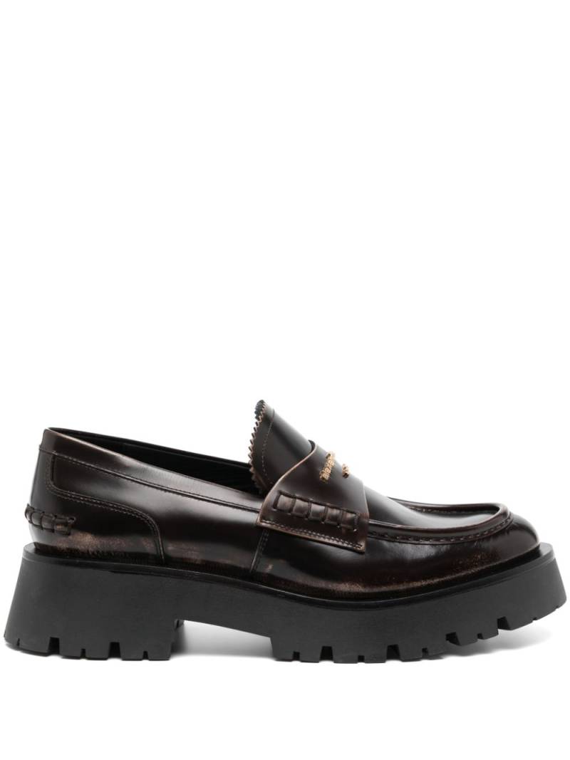 Alexander Wang Carter 45mm mid-heel leather loafers - Brown von Alexander Wang